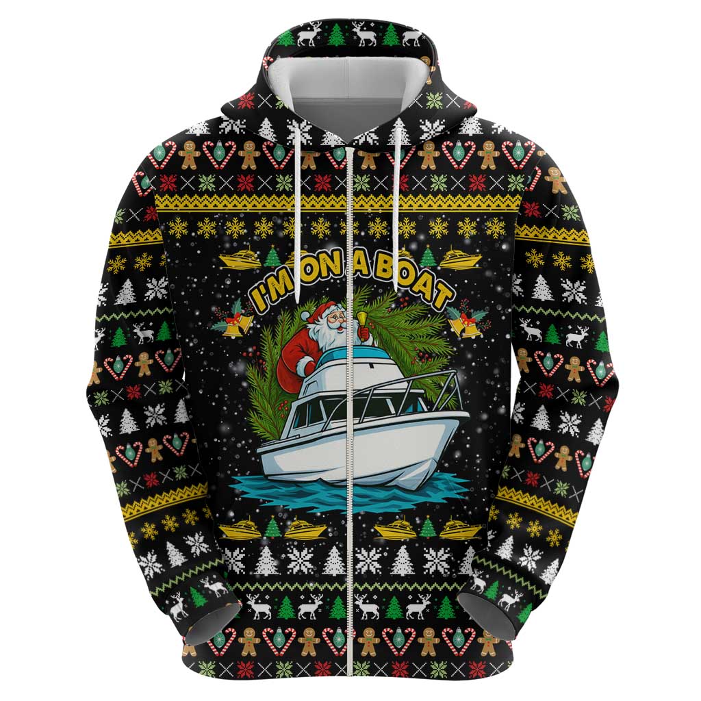 Santa On A Boat Christmas Hoodie Xmas Holiday Patterns - Wonder Print Shop