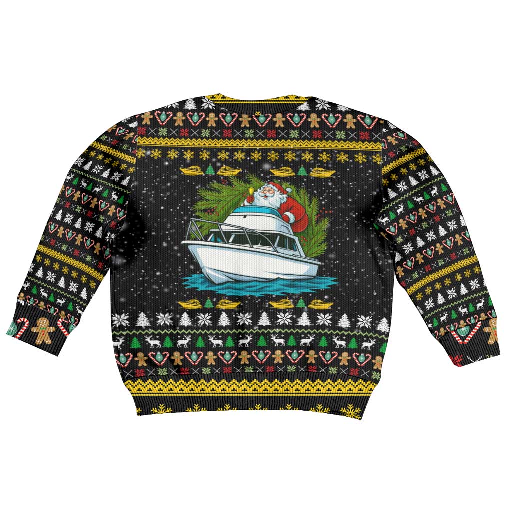 Santa On A Boat Christmas Kid Ugly Christmas Sweater Xmas Holiday Patterns - Wonder Print Shop
