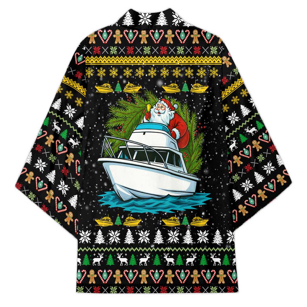 Santa On A Boat Christmas Kimono Xmas Holiday Patterns - Wonder Print Shop