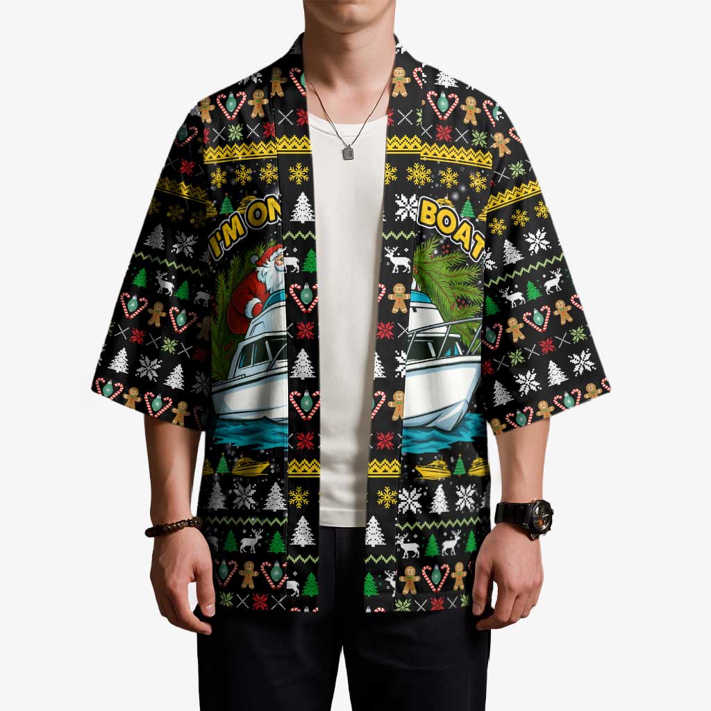 Santa On A Boat Christmas Kimono Xmas Holiday Patterns - Wonder Print Shop