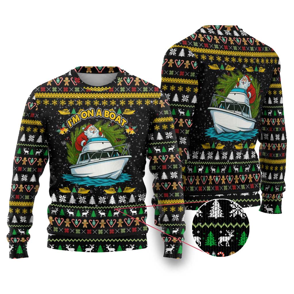 Santa On A Boat Christmas Ugly Christmas Sweater Xmas Holiday Patterns - Wonder Print Shop