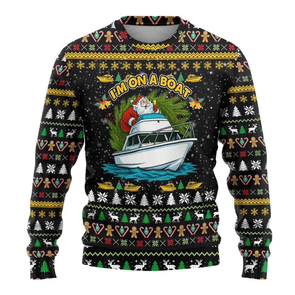 Santa On A Boat Christmas Ugly Christmas Sweater Xmas Holiday Patterns - Wonder Print Shop