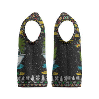 Santa On A Boat Christmas Knitted V-Neck Vest Xmas Holiday Patterns - Wonder Print Shop
