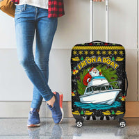 Santa On A Boat Christmas Luggage Cover Xmas Holiday Patterns - Wonder Print Shop