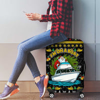 Santa On A Boat Christmas Luggage Cover Xmas Holiday Patterns - Wonder Print Shop