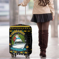 Santa On A Boat Christmas Luggage Cover Xmas Holiday Patterns - Wonder Print Shop