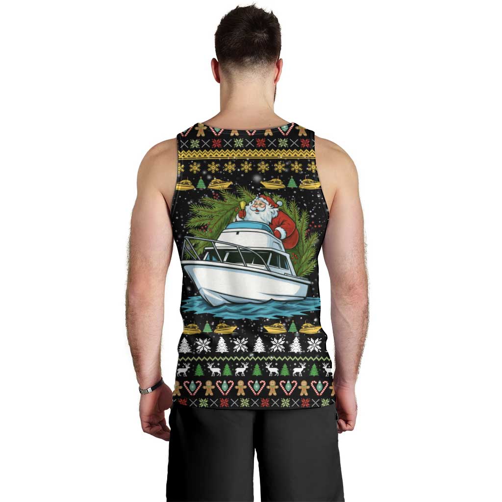 Santa On A Boat Christmas Men Tank Top Xmas Holiday Patterns - Wonder Print Shop
