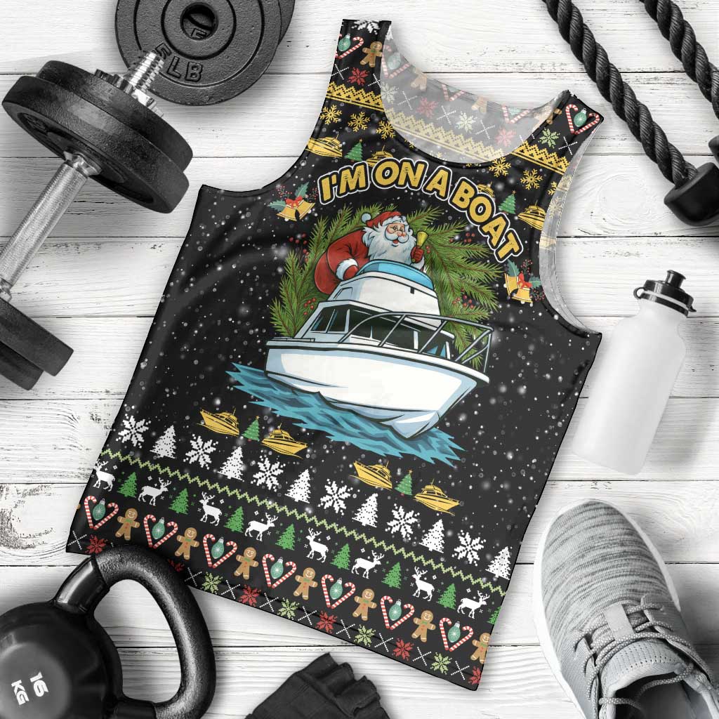 Santa On A Boat Christmas Men Tank Top Xmas Holiday Patterns - Wonder Print Shop