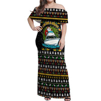 Santa On A Boat Christmas Off Shoulder Maxi Dress Xmas Holiday Patterns - Wonder Print Shop
