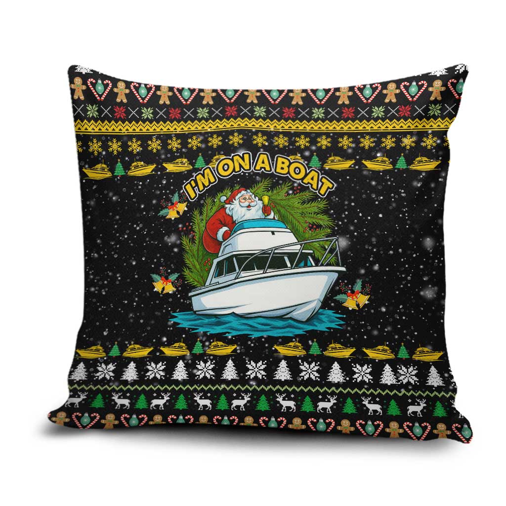 Santa On A Boat Christmas Pillow Cover Xmas Holiday Patterns - Wonder Print Shop