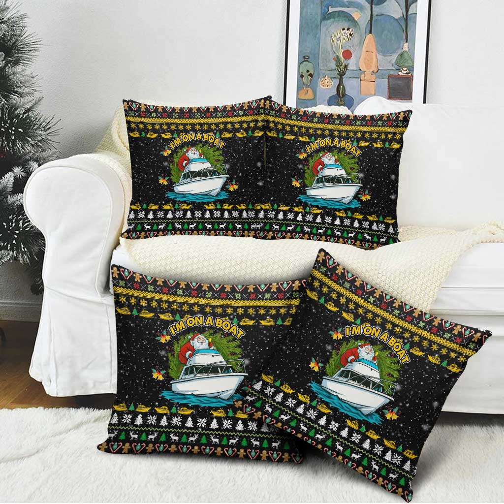 Santa On A Boat Christmas Pillow Cover Xmas Holiday Patterns - Wonder Print Shop