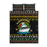 Santa On A Boat Christmas Quilt Bed Set Xmas Holiday Patterns - Wonder Print Shop