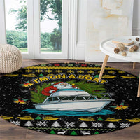 Santa On A Boat Christmas Round Carpet Xmas Holiday Patterns - Wonder Print Shop