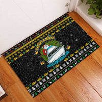 Santa On A Boat Christmas Rubber Doormat Xmas Holiday Patterns - Wonder Print Shop