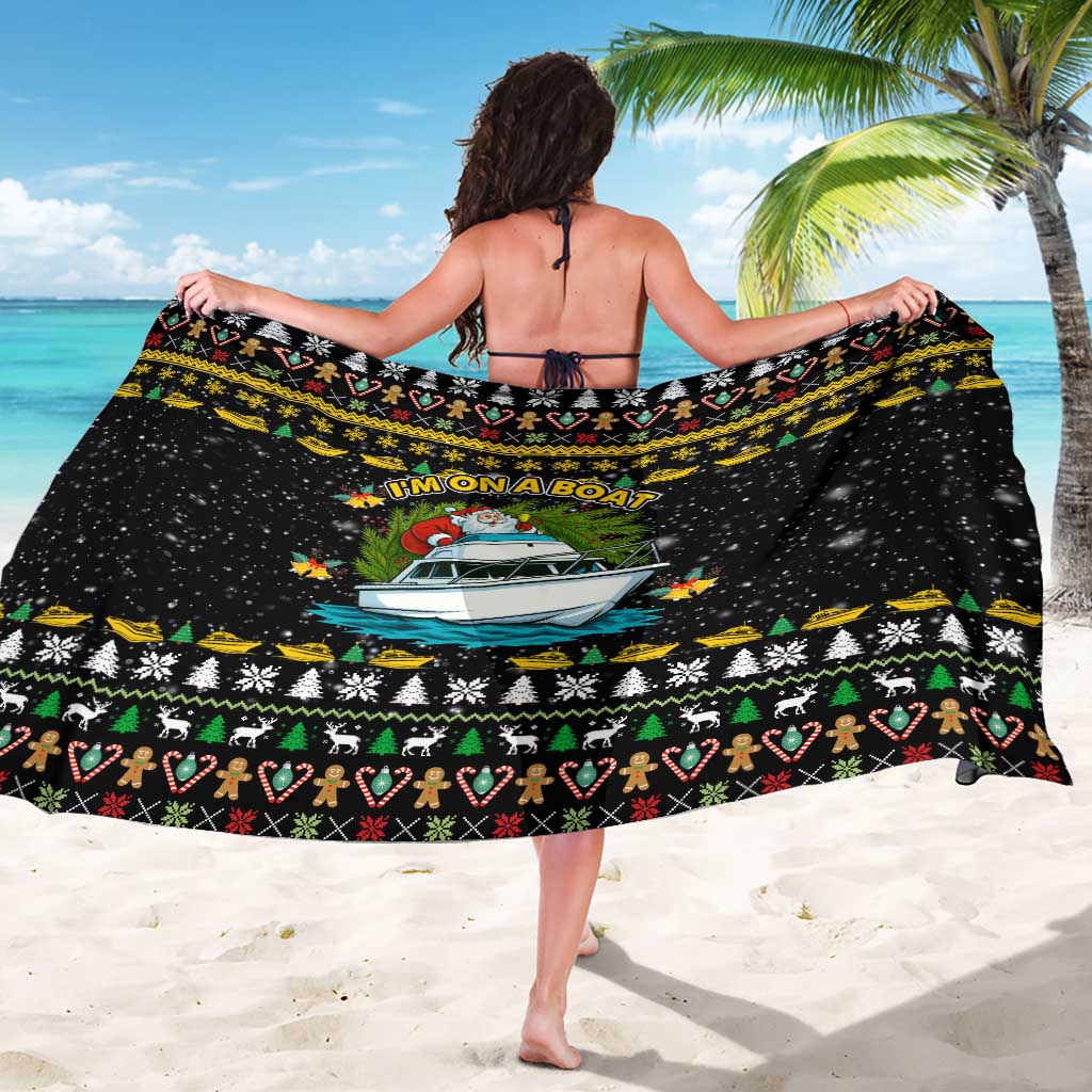 Santa On A Boat Christmas Sarong Xmas Holiday Patterns - Wonder Print Shop