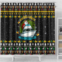 Santa On A Boat Christmas Shower Curtain Xmas Holiday Patterns - Wonder Print Shop