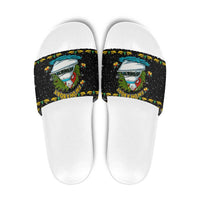 Santa On A Boat Christmas Slide Sandals Xmas Holiday Patterns - Wonder Print Shop