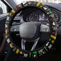 Santa On A Boat Christmas Steering Wheel Cover Xmas Holiday Patterns - Wonder Print Shop