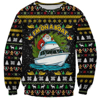 Santa On A Boat Christmas Sweatshirt Xmas Holiday Patterns - Wonder Print Shop