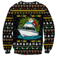 Santa On A Boat Christmas Sweatshirt Xmas Holiday Patterns - Wonder Print Shop