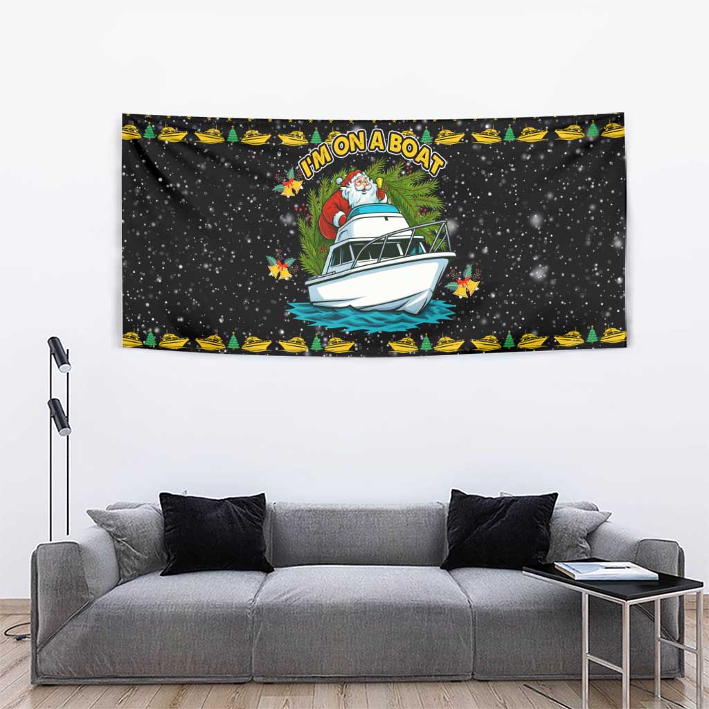 Santa On A Boat Christmas Tapestry Xmas Holiday Patterns - Wonder Print Shop