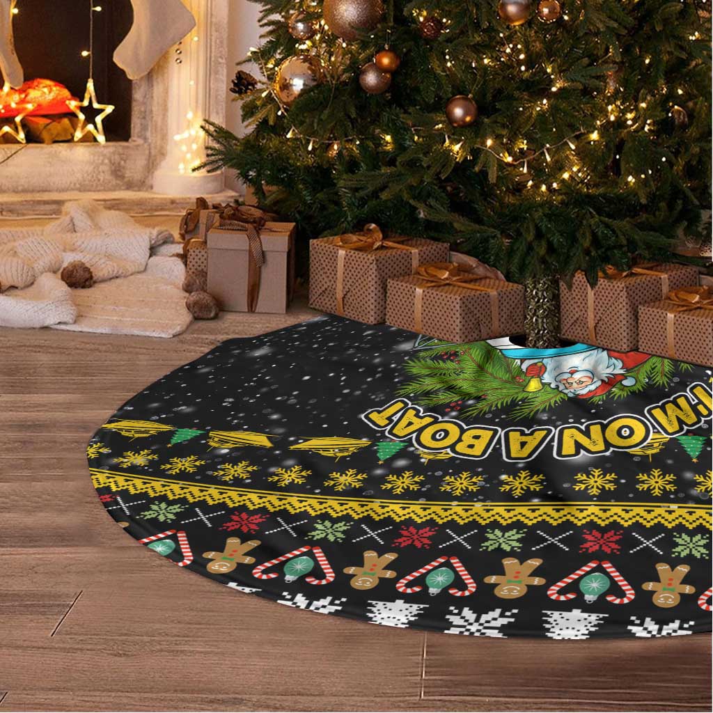 Santa On A Boat Christmas Tree Skirt Xmas Holiday Patterns - Wonder Print Shop