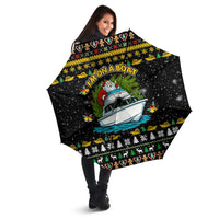 Santa On A Boat Christmas Umbrella Xmas Holiday Patterns - Wonder Print Shop