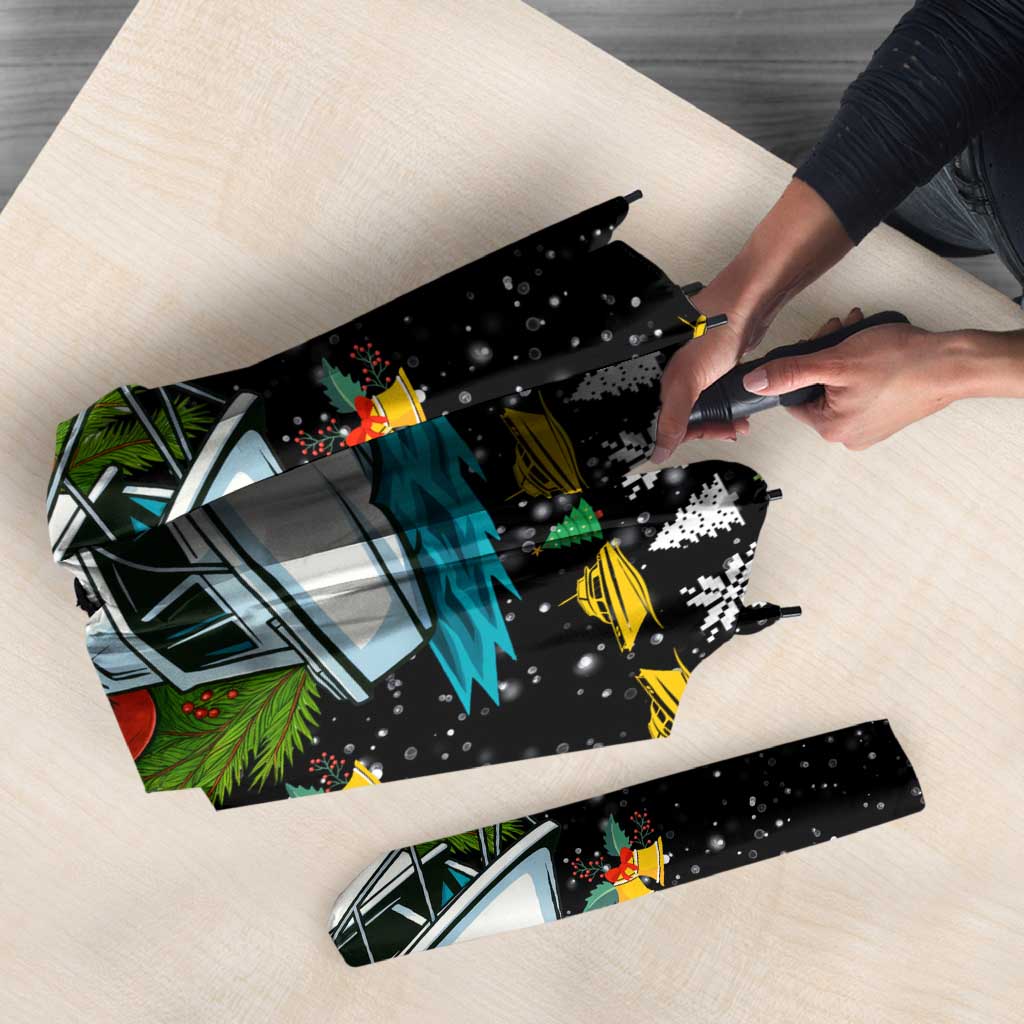 Santa On A Boat Christmas Umbrella Xmas Holiday Patterns - Wonder Print Shop