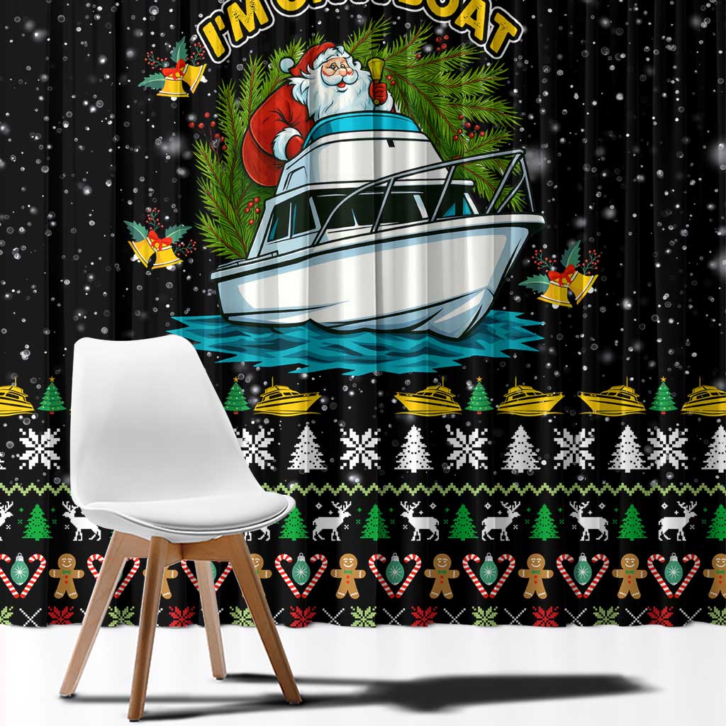 Santa On A Boat Christmas Window Curtain Xmas Holiday Patterns - Wonder Print Shop