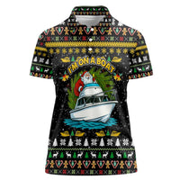 Santa On A Boat Christmas Women Polo Shirt Xmas Holiday Patterns - Wonder Print Shop