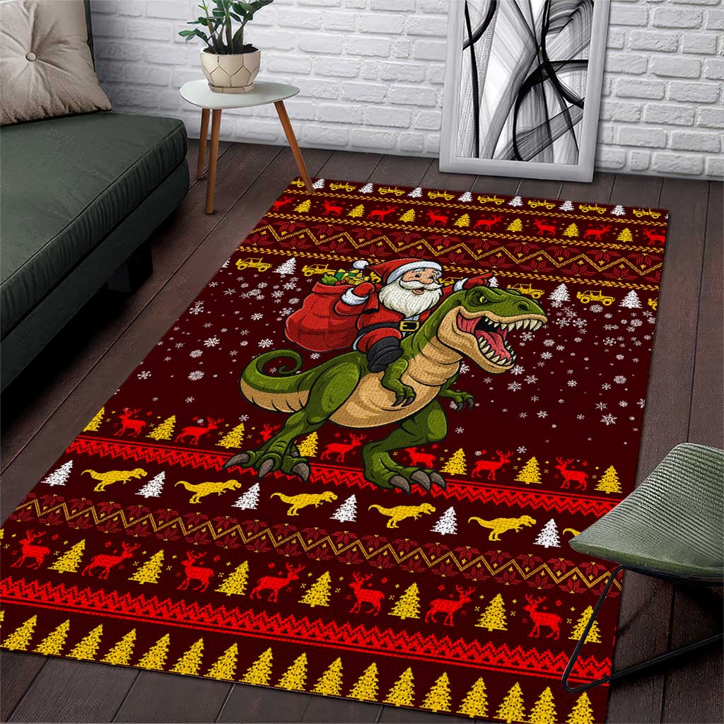 Santassic Park Santa Claus Christmas Area Rug Xmas Holiday Patterns - Wonder Print Shop