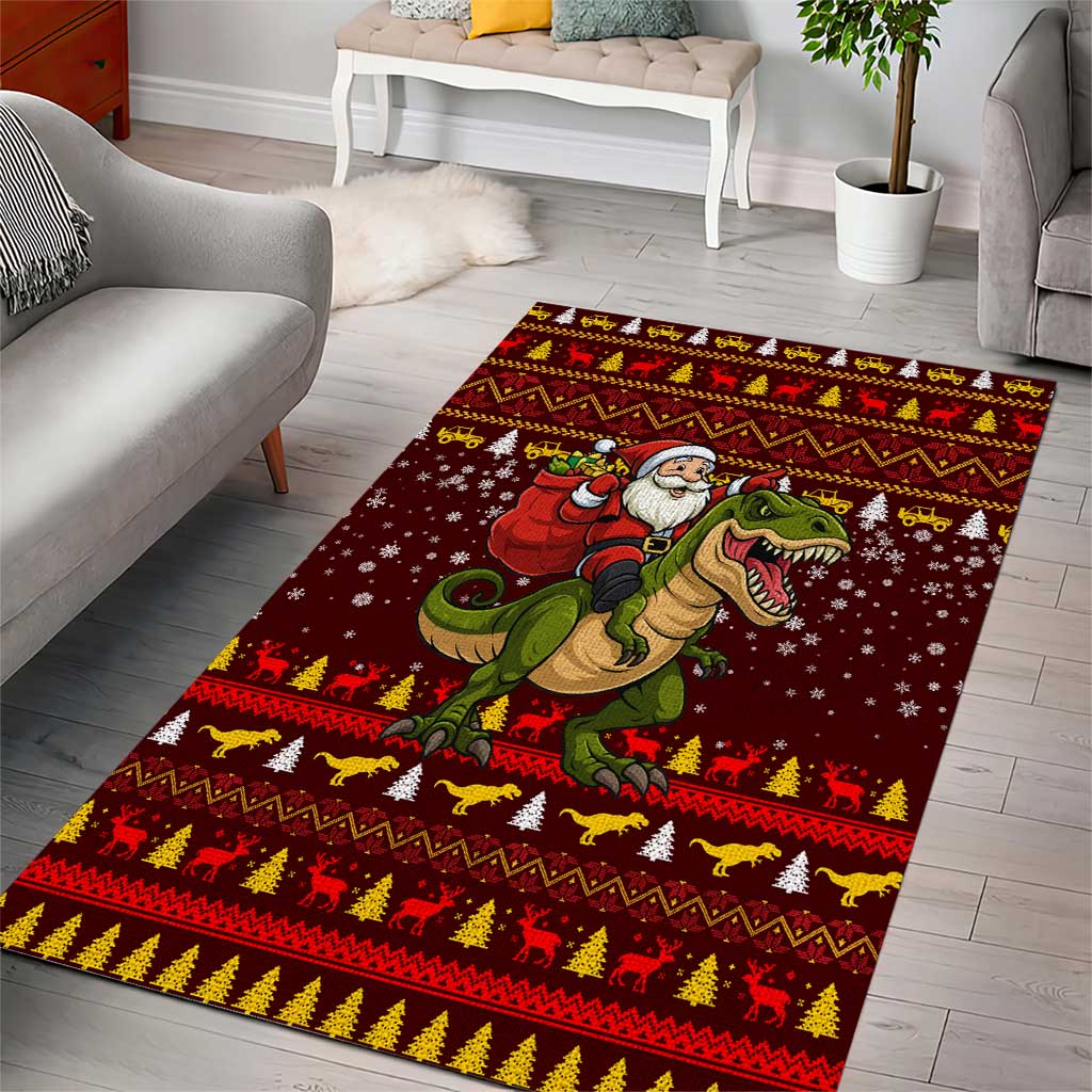 Santassic Park Santa Claus Christmas Area Rug Xmas Holiday Patterns - Wonder Print Shop