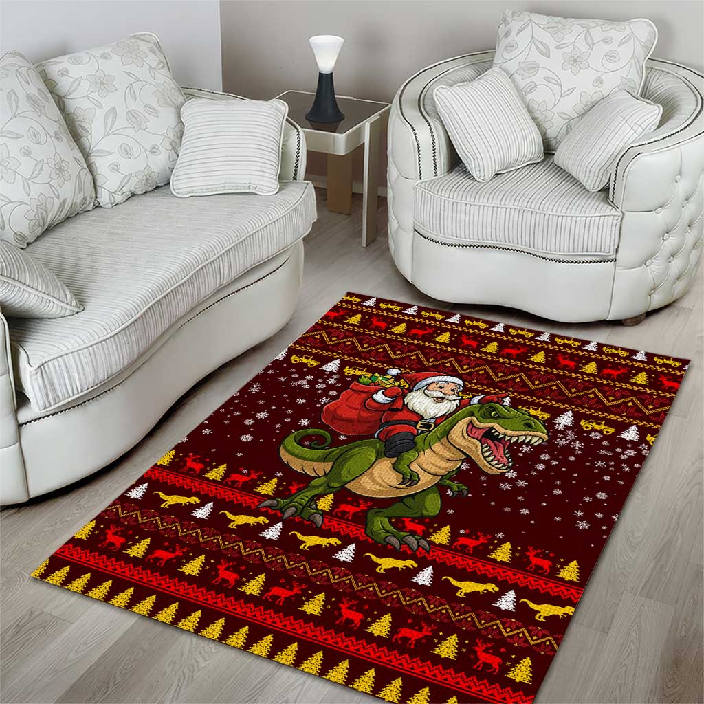 Santassic Park Santa Claus Christmas Area Rug Xmas Holiday Patterns - Wonder Print Shop