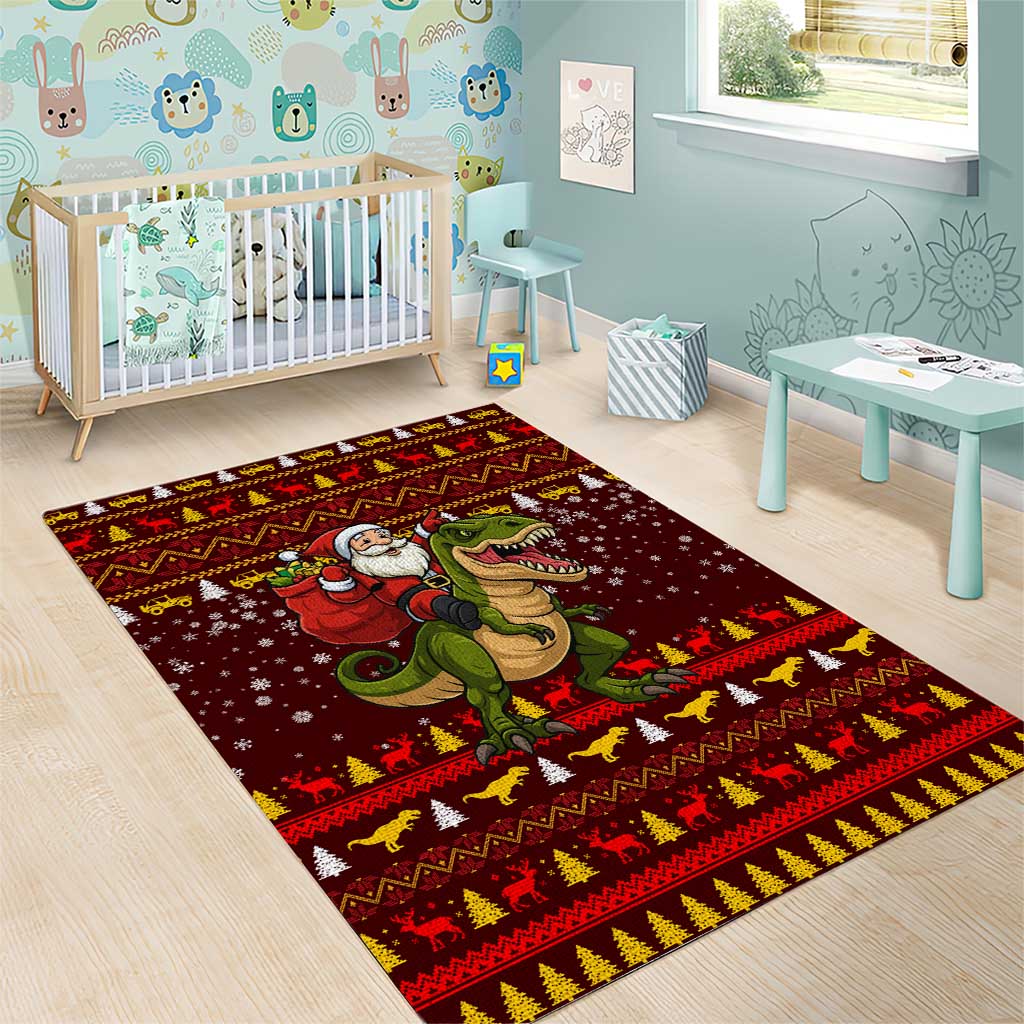 Santassic Park Santa Claus Christmas Area Rug Xmas Holiday Patterns - Wonder Print Shop