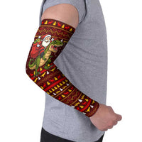 Santassic Park Santa Claus Christmas Arm Sleeves Xmas Holiday Patterns - Wonder Print Shop