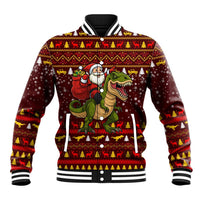 Santassic Park Santa Claus Christmas Baseball Jacket Xmas Holiday Patterns - Wonder Print Shop