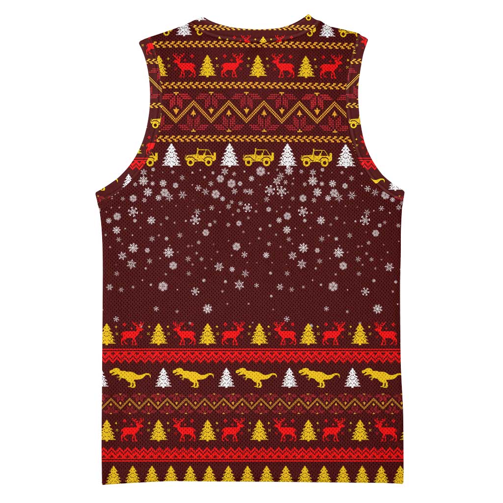 Santassic Park Santa Claus Christmas Basketball Jersey Xmas Holiday Patterns - Wonder Print Shop