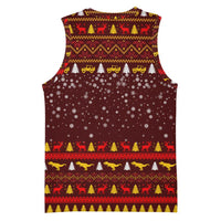 Santassic Park Santa Claus Christmas Basketball Jersey Xmas Holiday Patterns - Wonder Print Shop