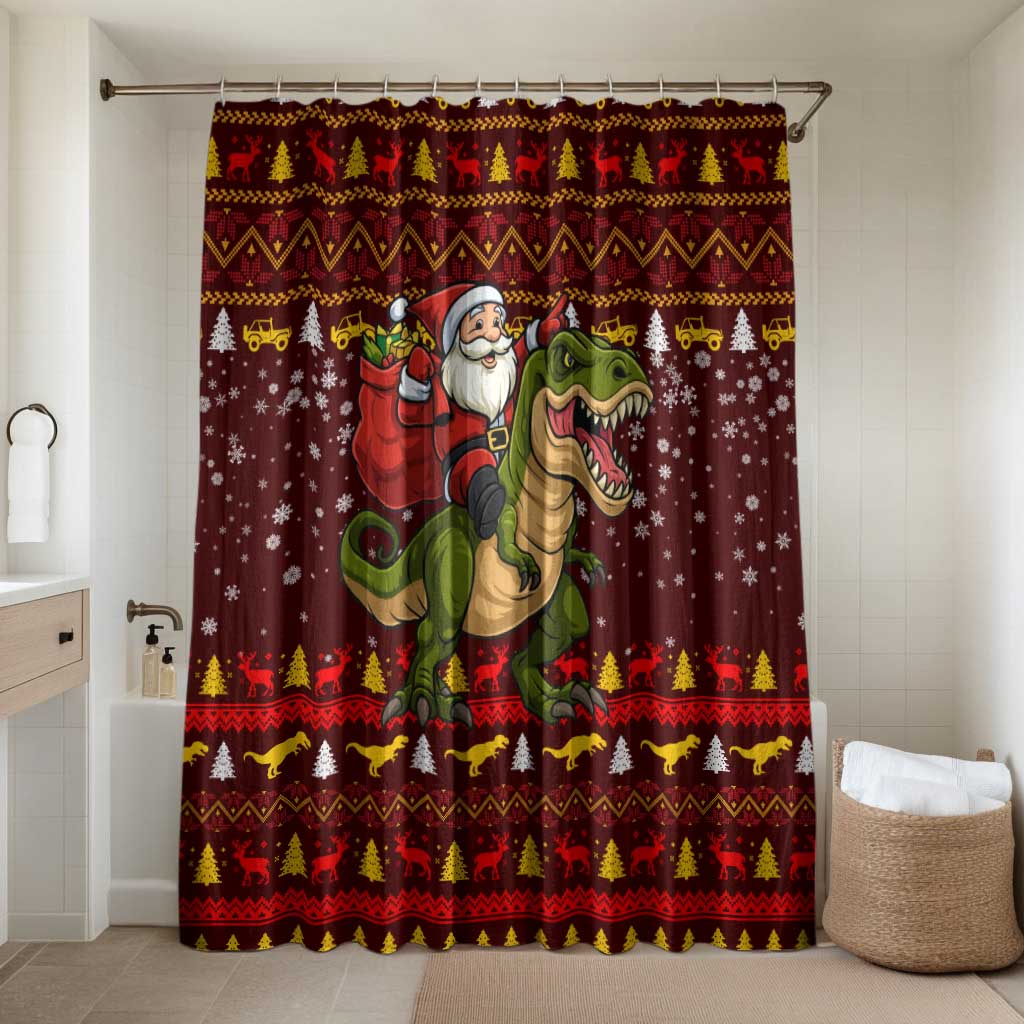 Santassic Park Santa Claus Christmas Bathroom Set Xmas Holiday Patterns - Wonder Print Shop