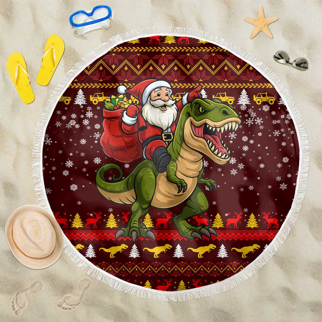 Santassic Park Santa Claus Christmas Beach Blanket Xmas Holiday Patterns - Wonder Print Shop