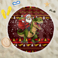 Santassic Park Santa Claus Christmas Beach Blanket Xmas Holiday Patterns - Wonder Print Shop