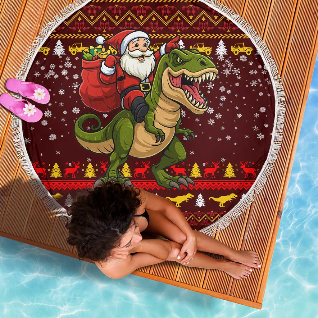 Santassic Park Santa Claus Christmas Beach Blanket Xmas Holiday Patterns - Wonder Print Shop
