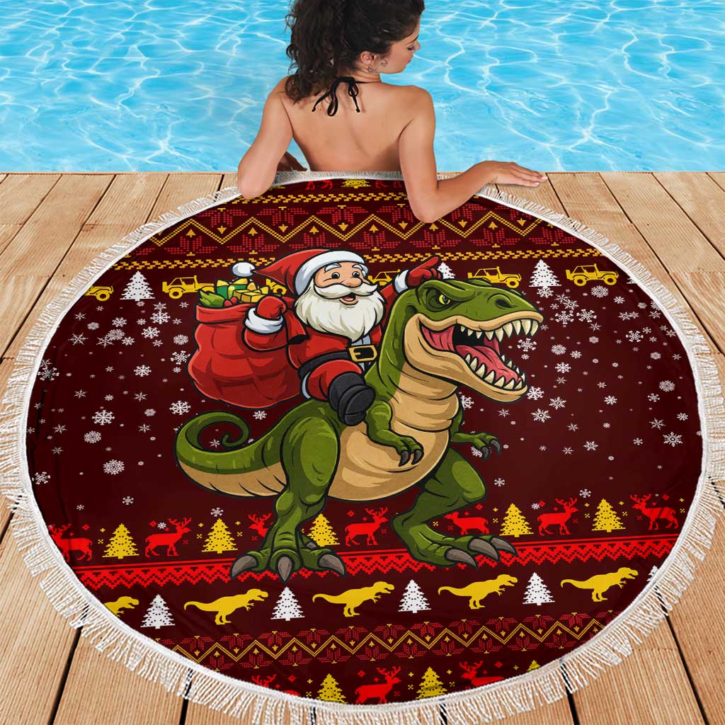 Santassic Park Santa Claus Christmas Beach Blanket Xmas Holiday Patterns - Wonder Print Shop