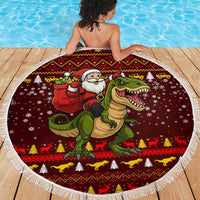 Santassic Park Santa Claus Christmas Beach Blanket Xmas Holiday Patterns - Wonder Print Shop