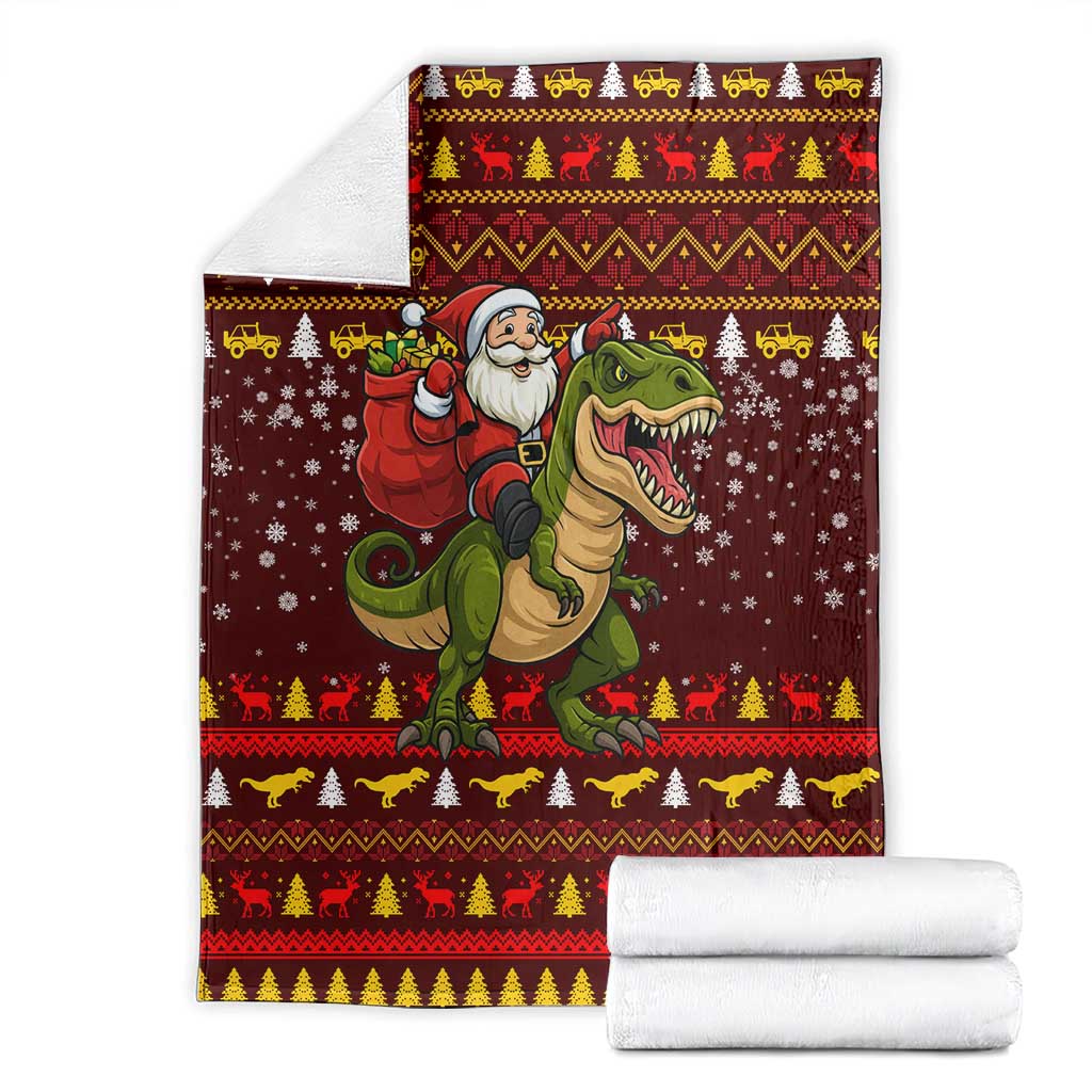 Santassic Park Santa Claus Christmas Blanket Xmas Holiday Patterns - Wonder Print Shop