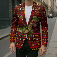 Santassic Park Santa Claus Christmas Blazer Xmas Holiday Patterns - Wonder Print Shop