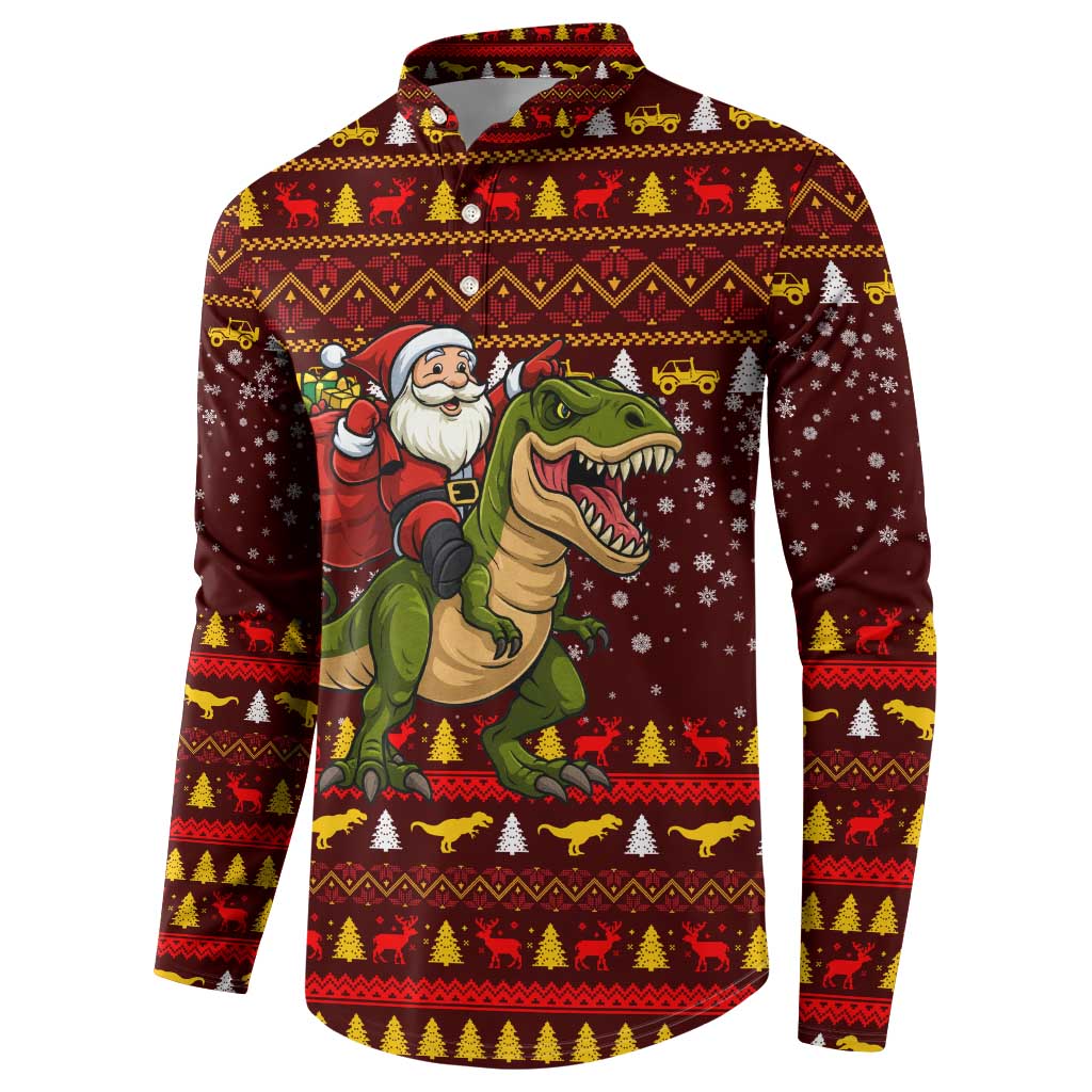 Santassic Park Santa Claus Christmas Button Sweatshirt Xmas Holiday Patterns - Wonder Print Shop