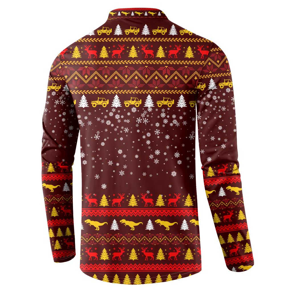 Santassic Park Santa Claus Christmas Button Sweatshirt Xmas Holiday Patterns - Wonder Print Shop