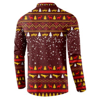 Santassic Park Santa Claus Christmas Button Sweatshirt Xmas Holiday Patterns - Wonder Print Shop