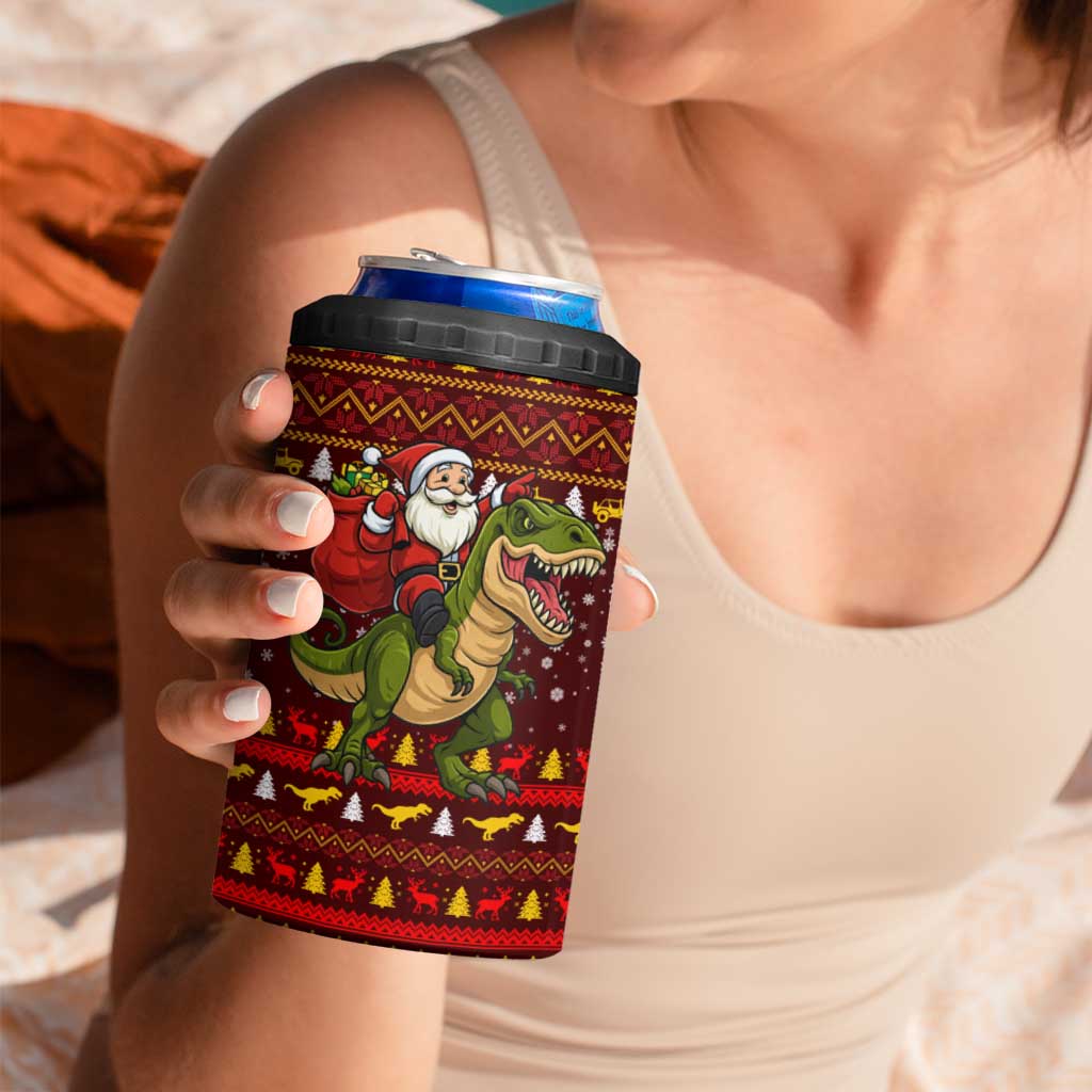 Santassic Park Santa Claus Christmas 4 in 1 Can Cooler Tumbler Xmas Holiday Patterns - Wonder Print Shop